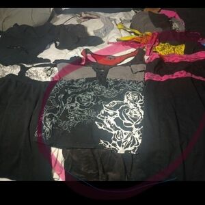 Floral Black and White Kids Top